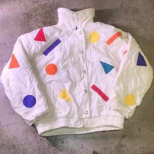 Vintage retro 80s style ski jacket